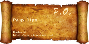 Papp Olga névjegykártya