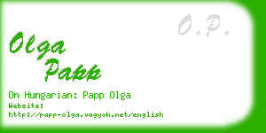 olga papp business card